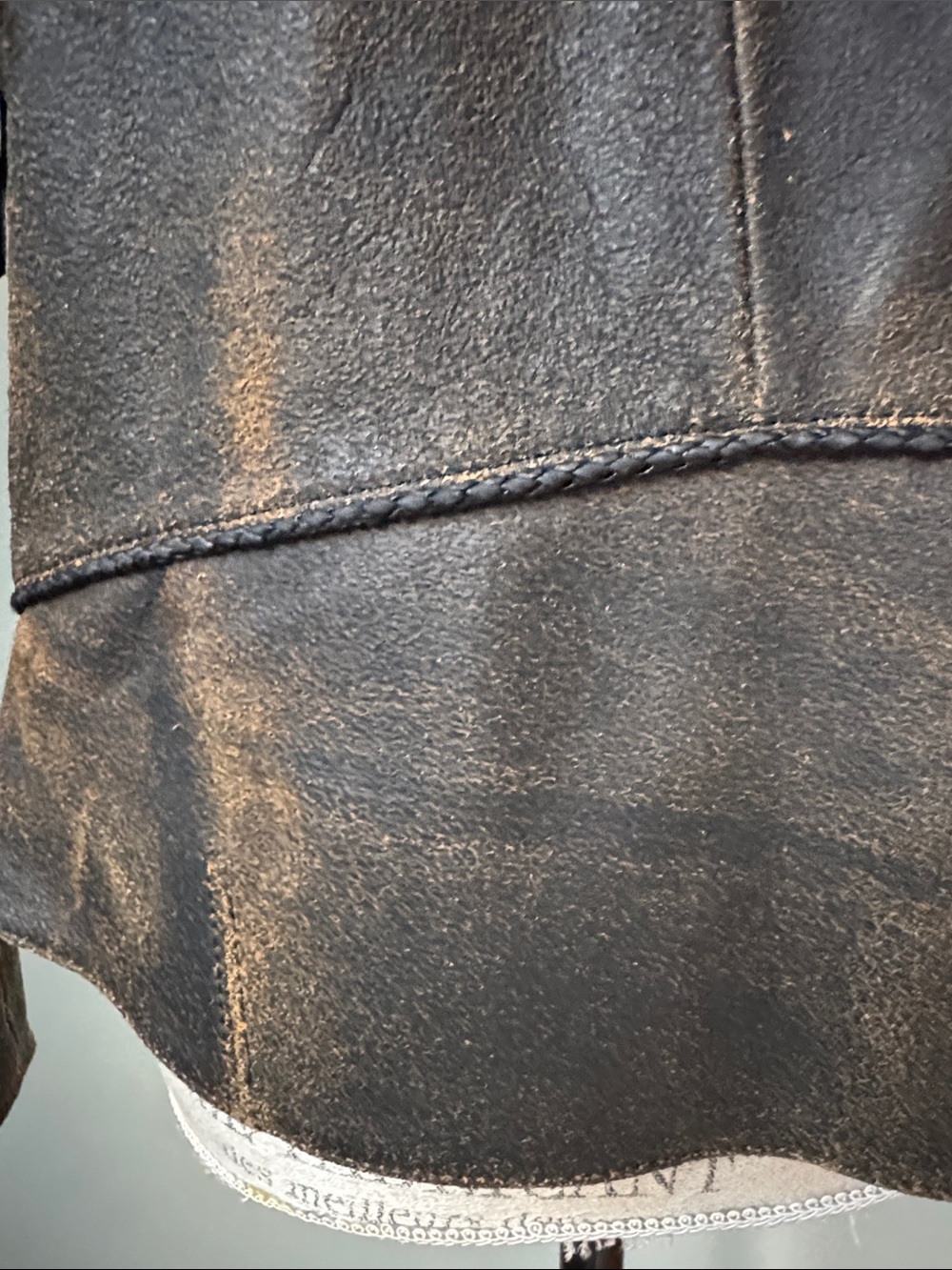 Harley Davidson fringed distressed leather side zip riding jacket EUC small - Picture 4 of 15